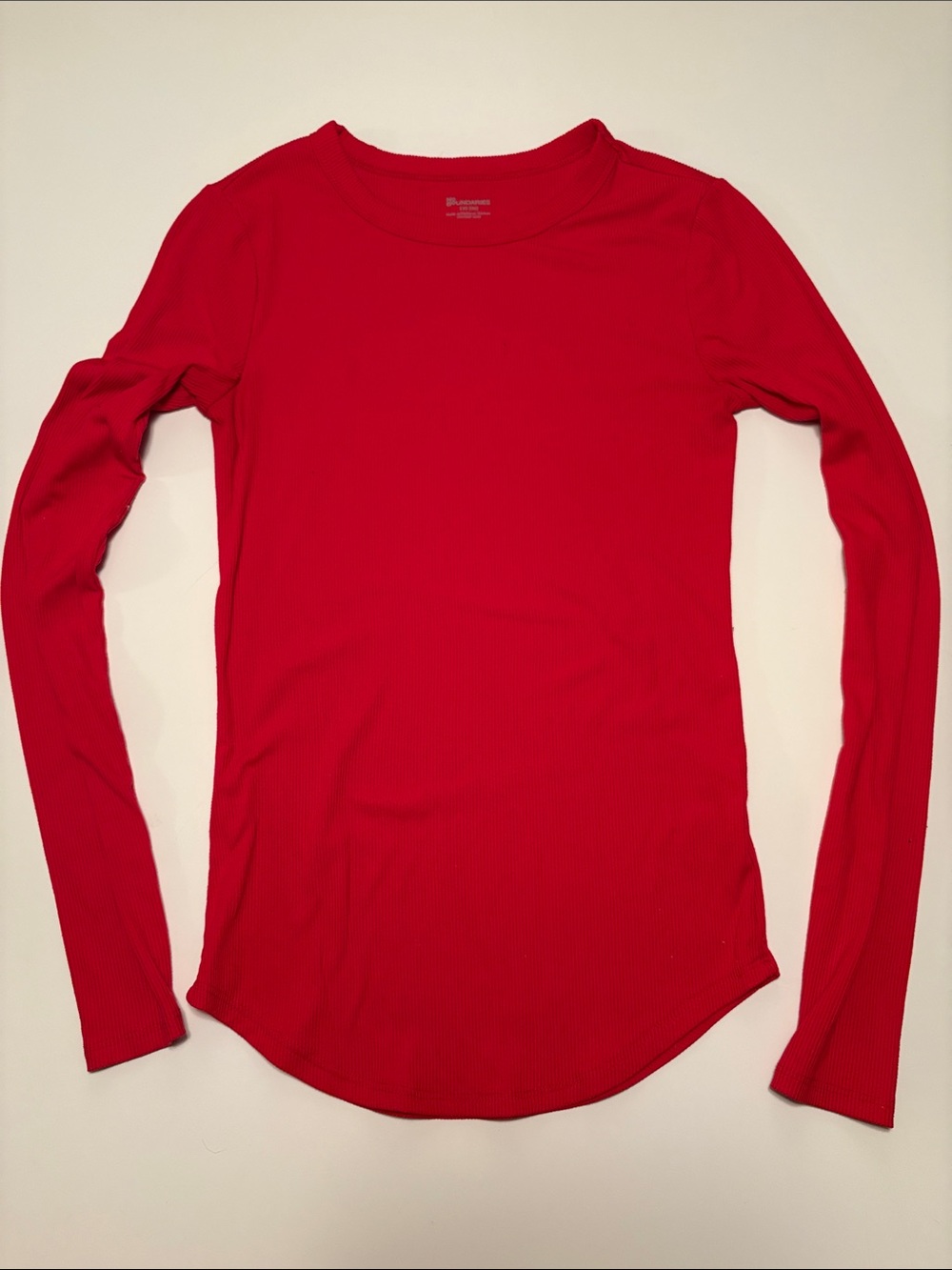 Women’s Long Sleeve Ribbed Tee - Red